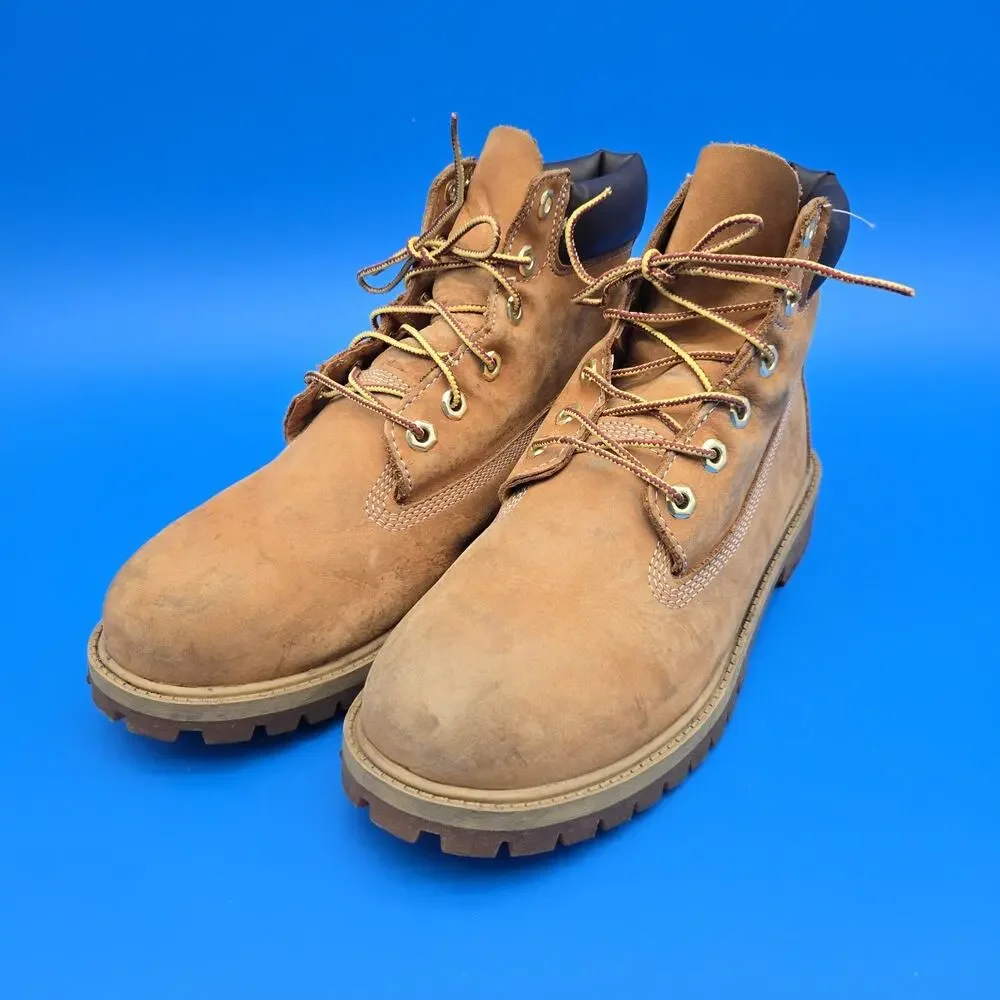 Timberland 6 Inch Premium Waterproof Boots Junior 7 Wheat Nubuck 12909
